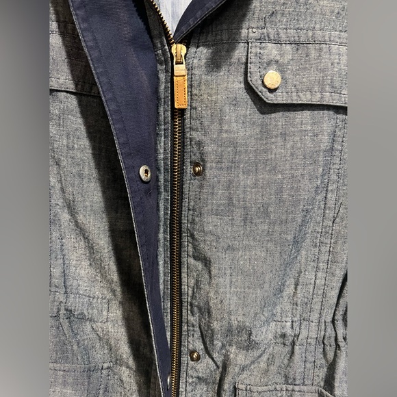 BEANPOLE / Lightweight, Denim Utility Jacket, Zip & Snap Front, Múltiple Pockets - Picture 4 of 16